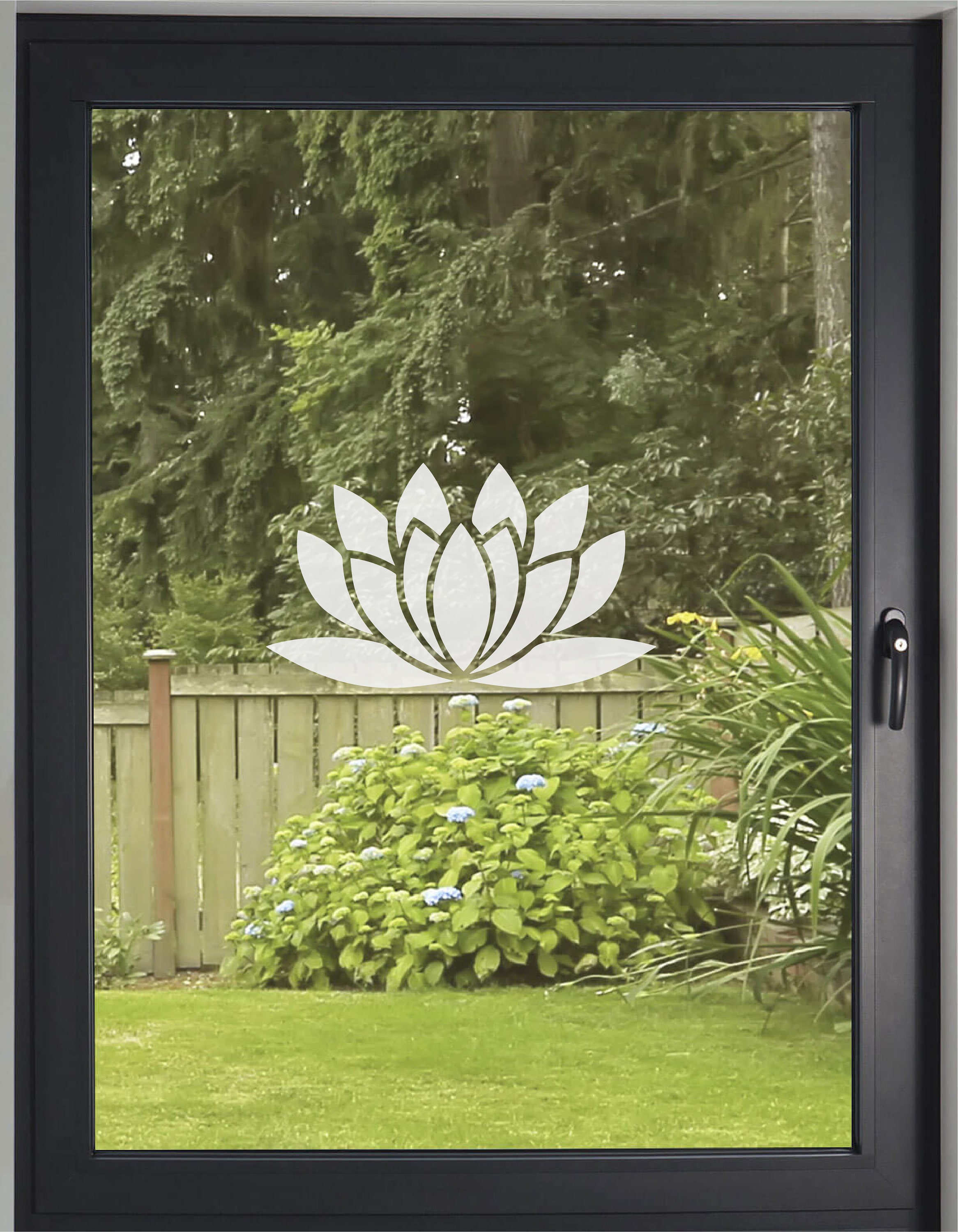 Set of 3 Frosted Lotus Flower Window Stickers Etched Etsy