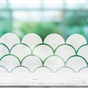 Frosted Fish Scales Window Privacy Stickers, Mermaid Scale Design, Bathroom Window Privacy Film, Shower Glass Cover, Individual Pieces,