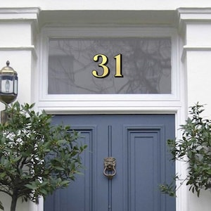 Premium Gold Fanlight Transom House Door Number, Victorian Style House Number, Gold Leaf Effect, Silver, Rose Gold, Housewarming Gift