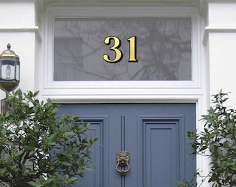 Premium Gold Fanlight Transom House Door Number, Victorian Style House Number, Gold Leaf Effect, Silver, Rose Gold, Housewarming Gift