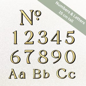 Premium Elegant Gold Foil House Door Numbers: No. + Digits Door Stickers, Self-Adhesive, Weatherproof, Easy to Apply image 6