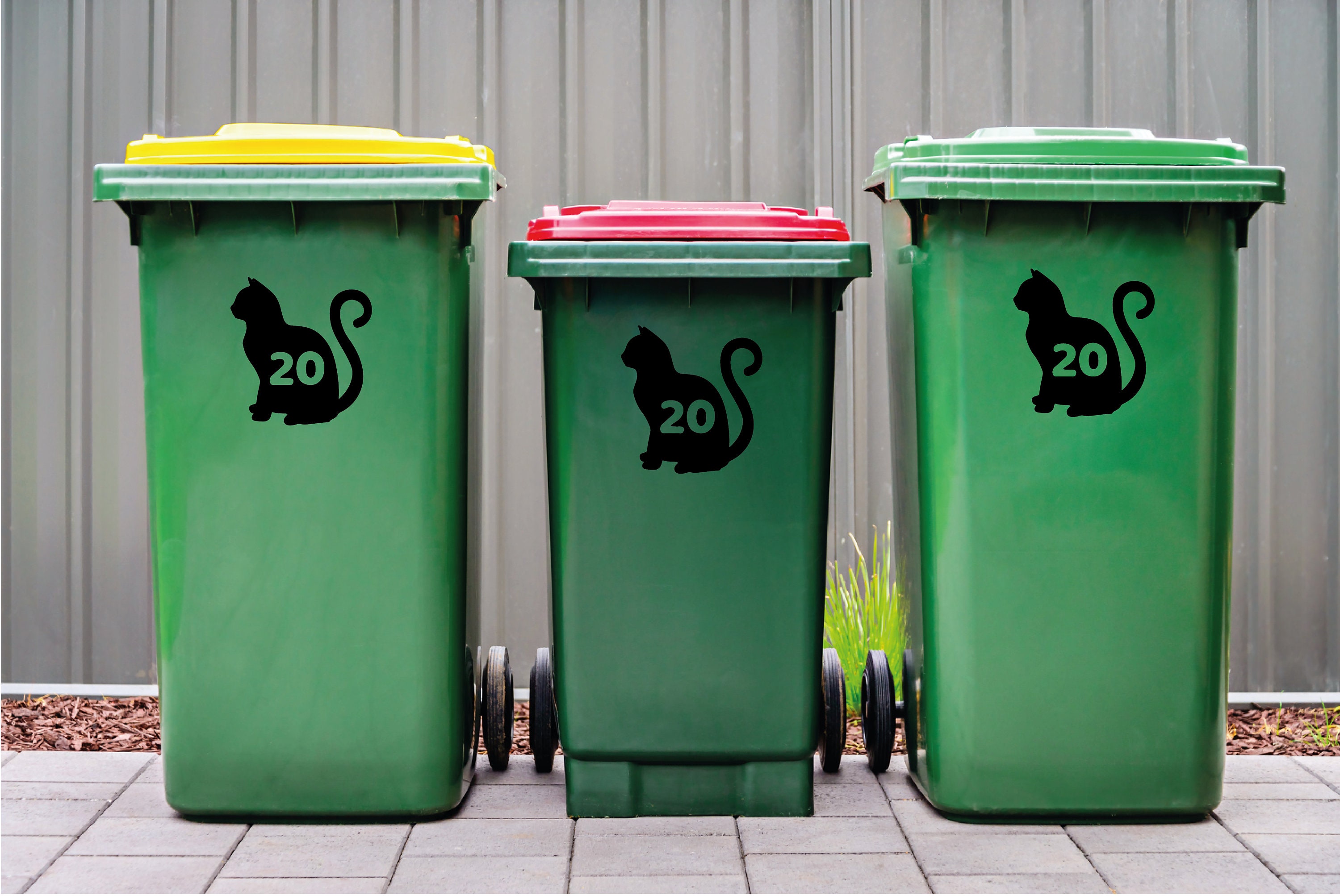 Set of 3 Premium Personalised Cat Wheelie Bin Stickers Etsy