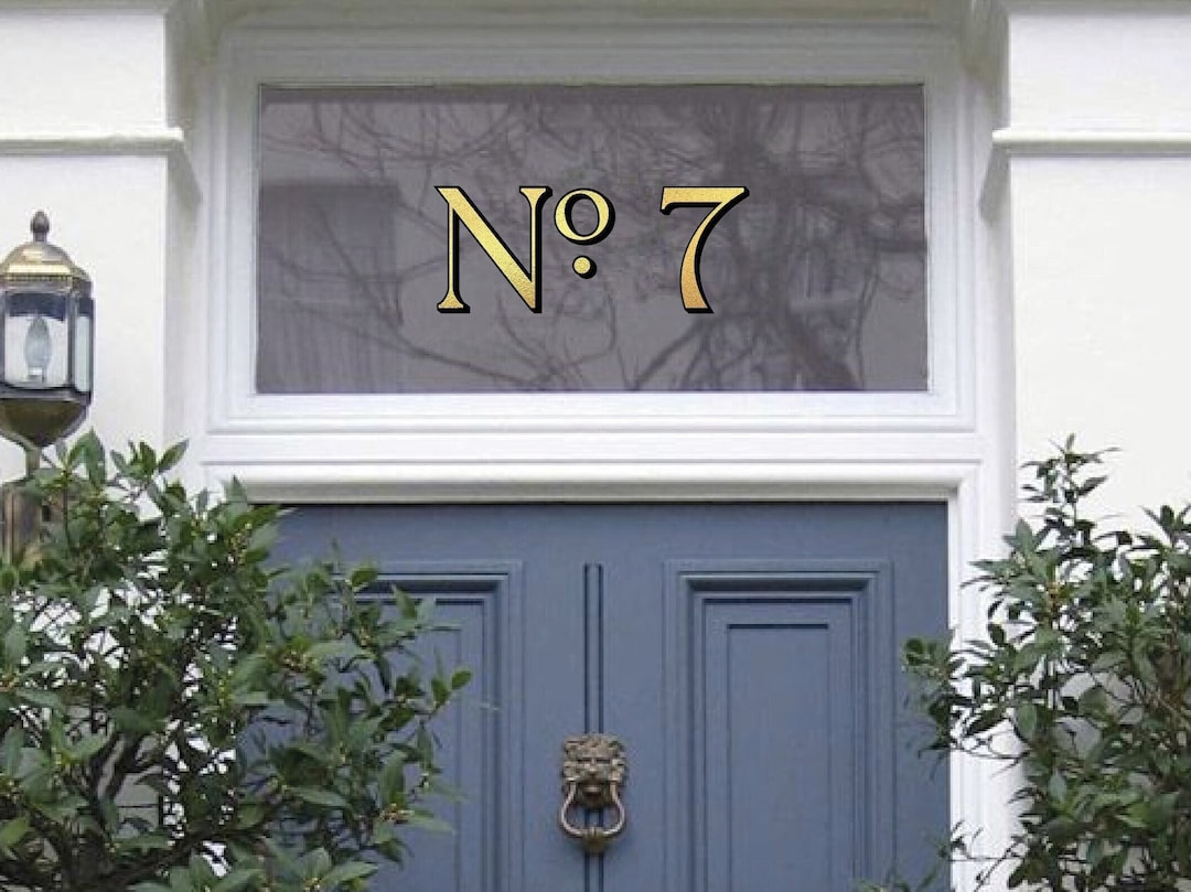 Premium Elegant Gold Fanlight Transom House Door Number, Modern Style ...