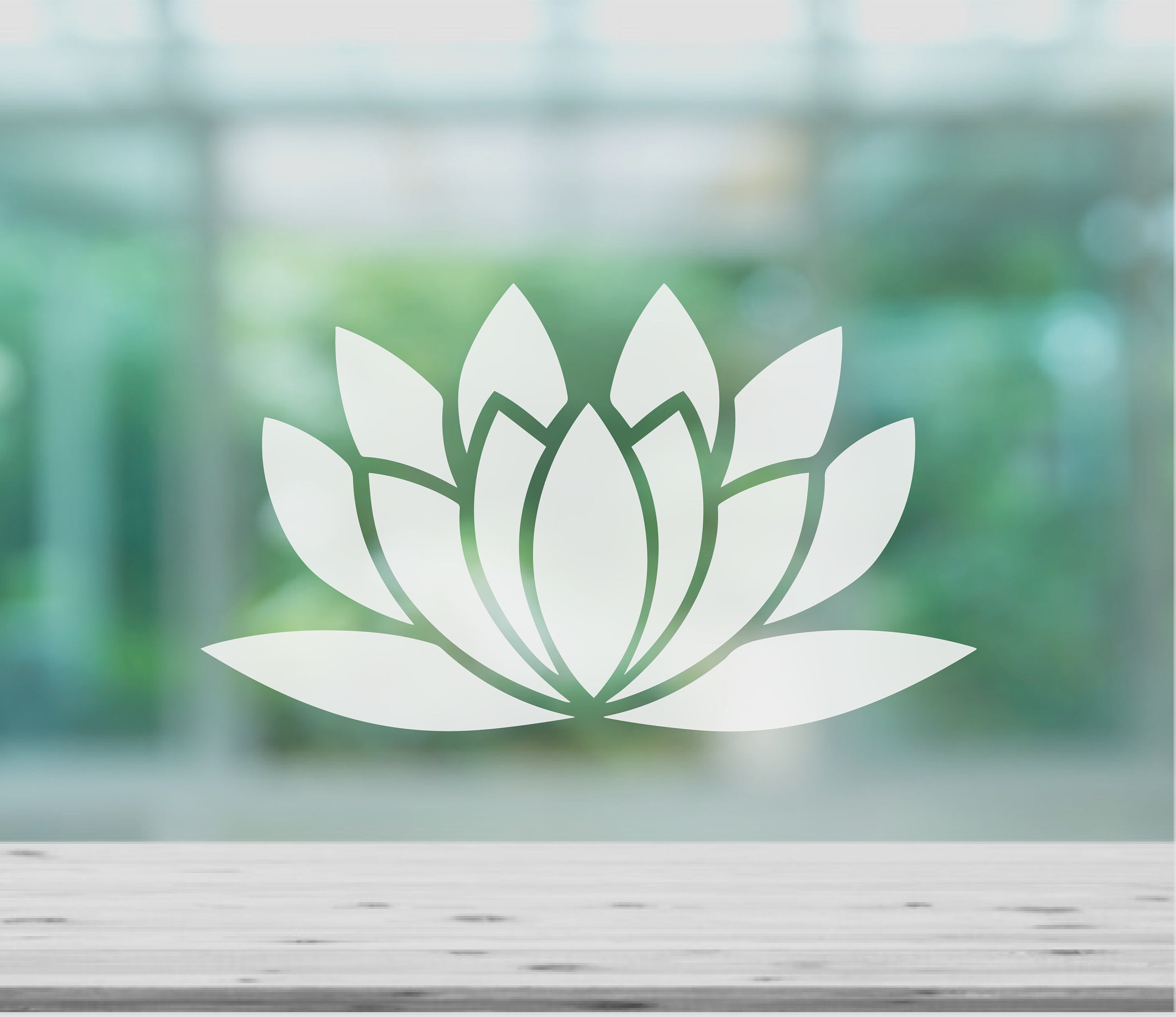 Set of 3 Frosted Lotus Flower Window Stickers Etched Etsy