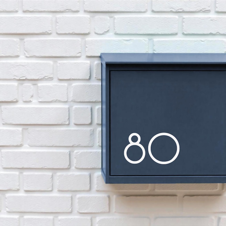 Personalised Mailbox Number Decal, Permanent Decal Transfer, House ...
