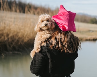 Star Shaped French Beret in Pink | Handmade Hat | Winter Hat for Women | Beret Hat for Women  | Retro Accessory | Women's Gift