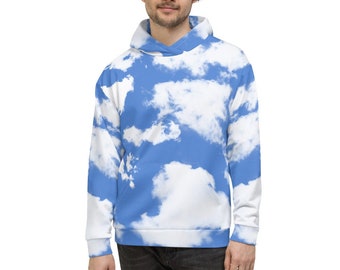 Nuages hoodie, Hoodie ciel bleu, nuages à capuche, nuages ciel hoodie, Allover Print Hoodie, Hoodie Allover Print, Sweat à capuche Unisex bleu