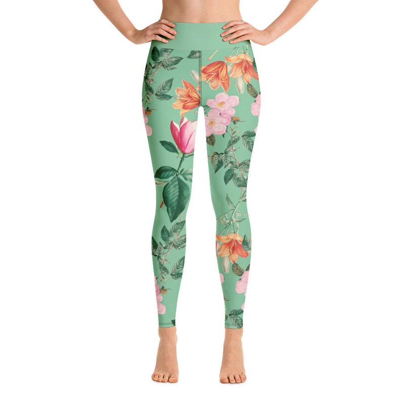 Flowers LEGGINGS Yoga with Abstract Flower Pattern Jogging Pants Unisex Yoga Pants Sports Pants Yoga Leggings Comfortable Elastic,