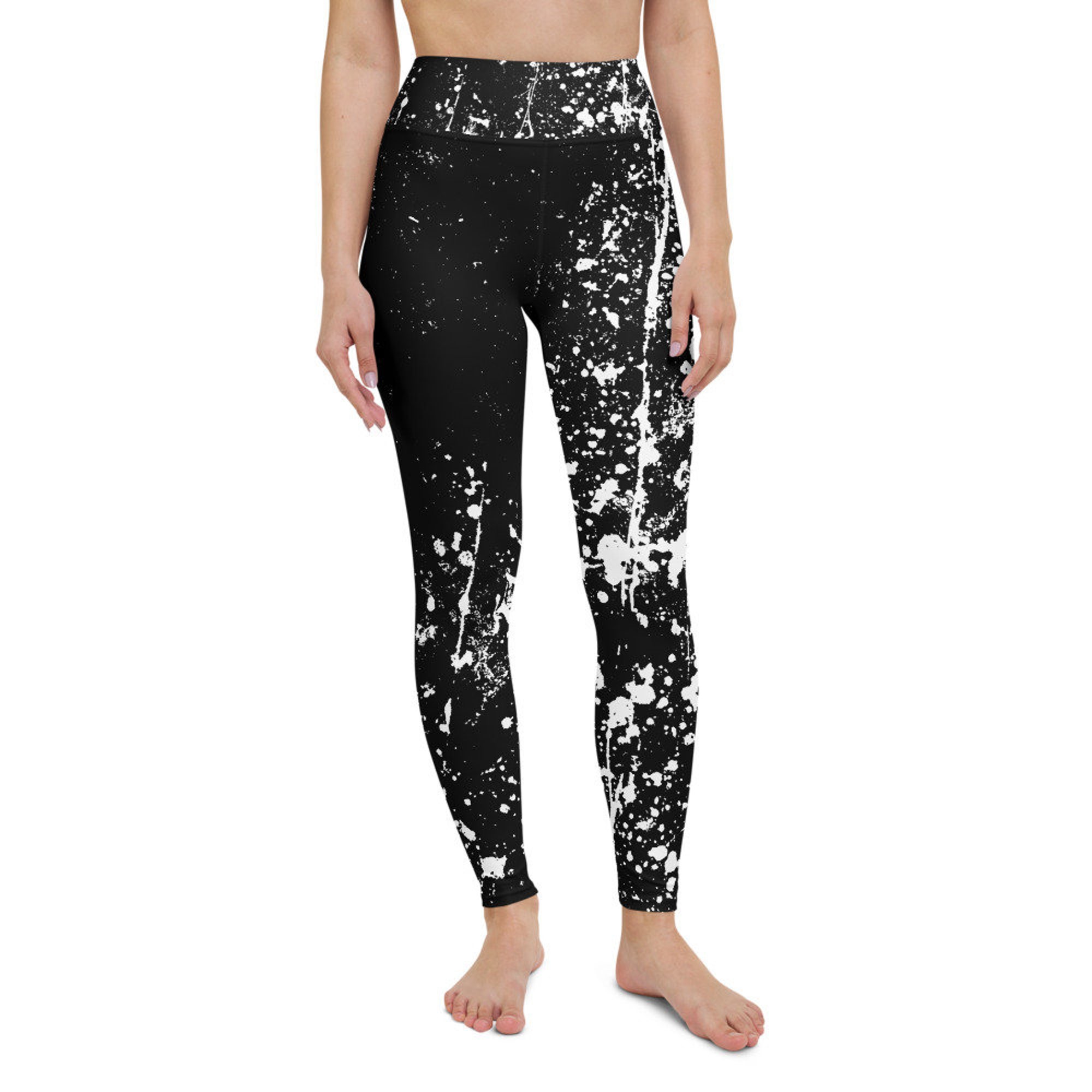 Yoga Leggings - Yoga Pants Black White