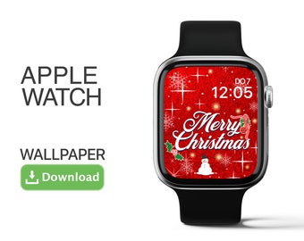 Apple Watch Wallpaper Merry Christmas, Christmas Watch Face, Christmas Wallpaper, Apple Watch Face, Christmas Apple Watch instantly download