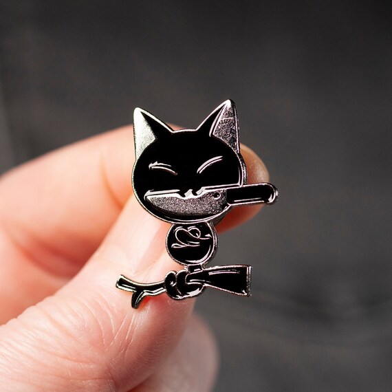 Killer Cat Enamel Pins, Funny Animal Cat Knife Pin, Cat Pins, Cat Pins, Cat  Pin, Lapel Pin, Cat Brooch 