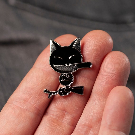 Killer cat enamel pin for cat lovers funny cat pins for her funny cat pins  for cat owners