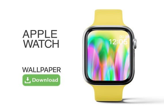 Apple Watch Wallpaper Yellow Green Modern / Abstract Apple - Etsy