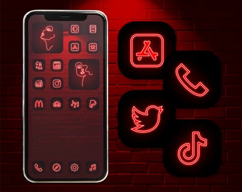 Neon Red Icons Etsy