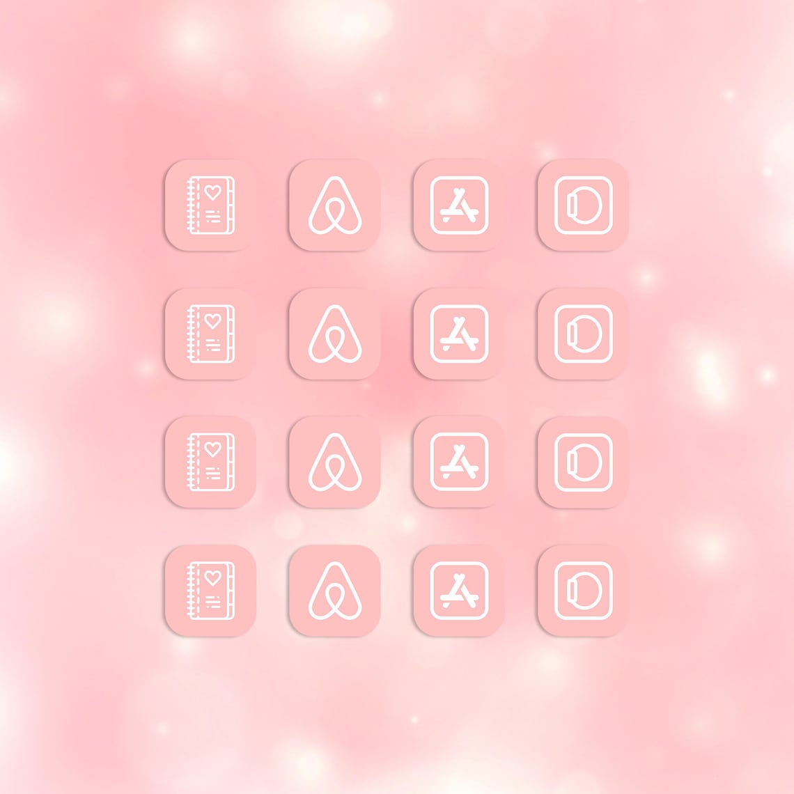 Light pink app icons widget iphone home screen app covers ios | Etsy