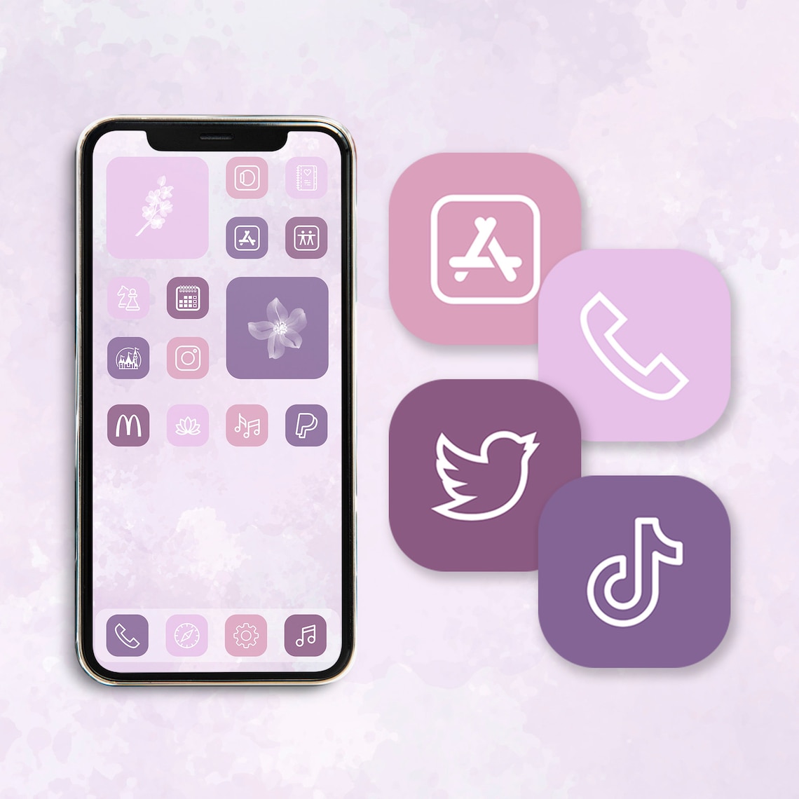 Lilac app icon cute wallpaper aesthetic pastel ios 14