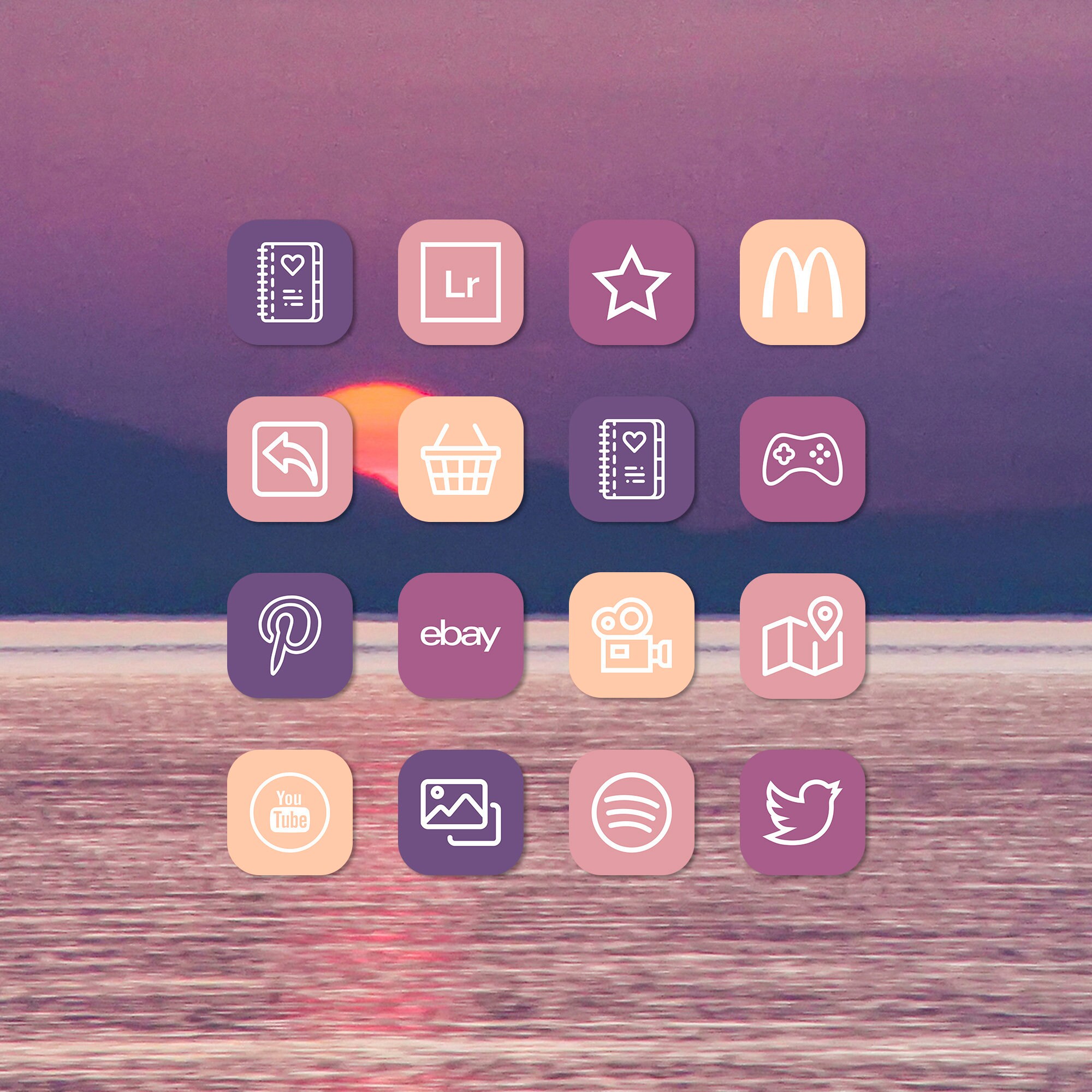 Sunrise app icons collection widget iphone home screen app | Etsy