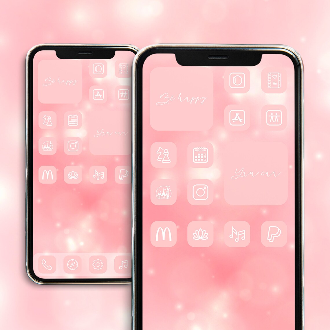 Light pink app icons widget iphone home screen app covers ios Etsy