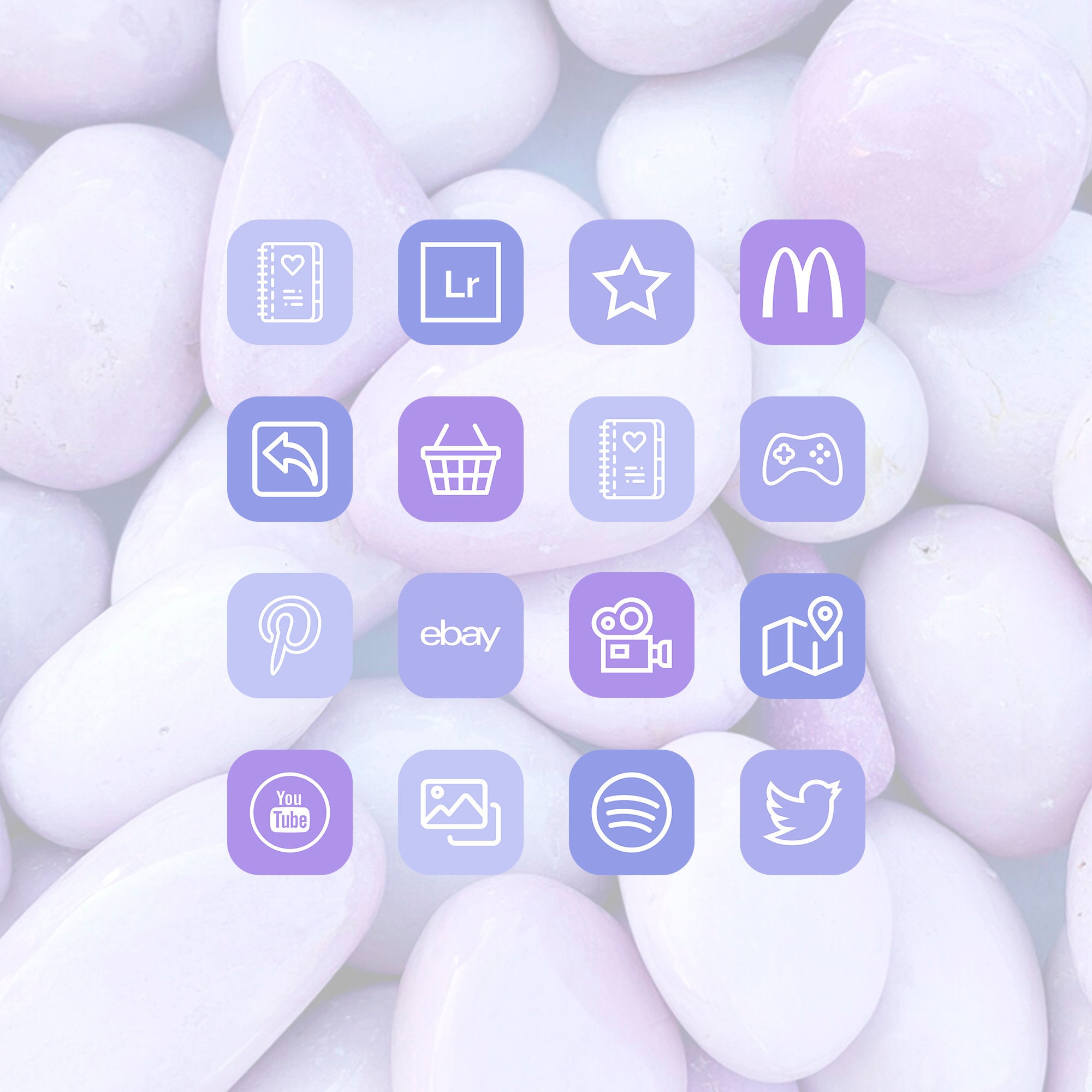 Lavender app icons widget wallpaper iphone home screen app | Etsy