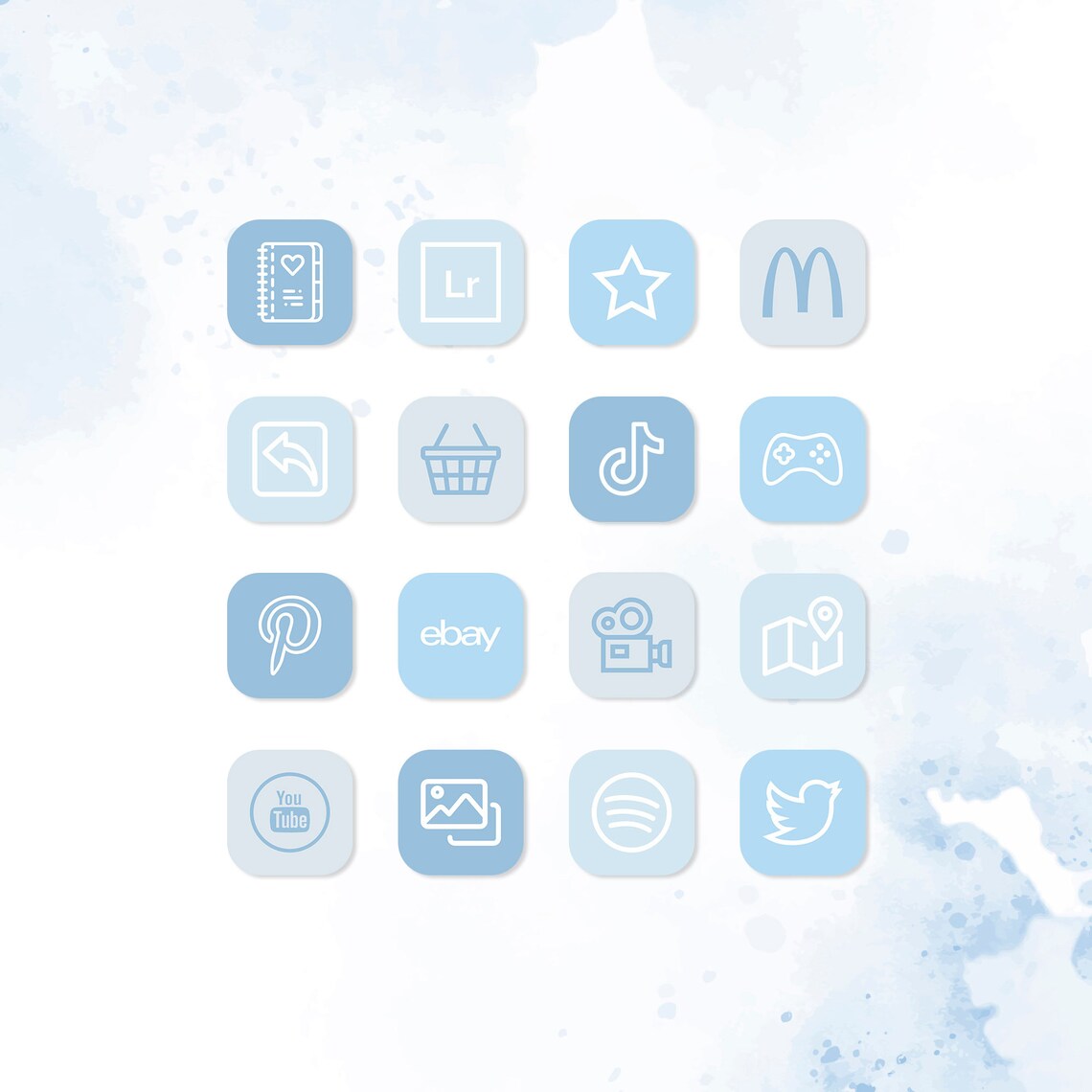 Cute Blue App Icons Light Blue App Icons Ios 14 Iphone Etsy