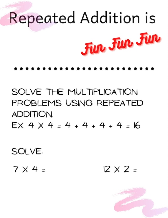 Repeated Addition Printables | Etsy