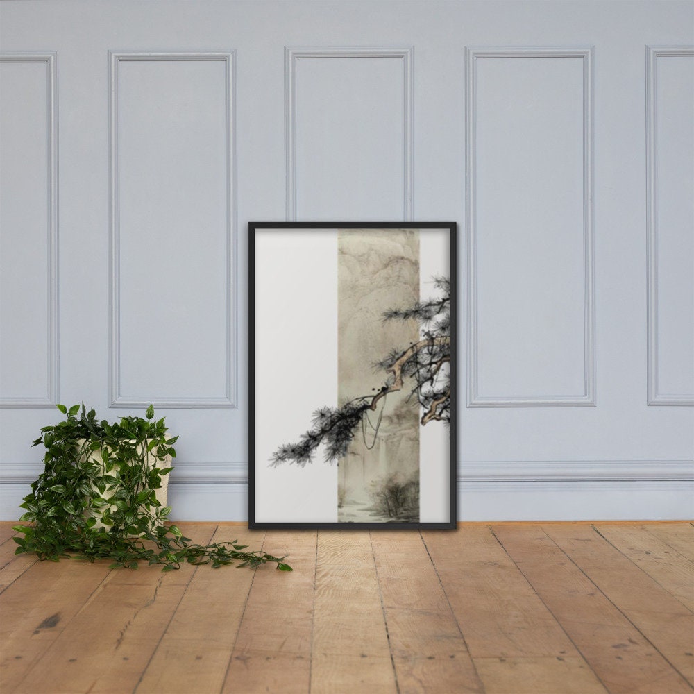 Gerahmte Wandkunst chinesische einladende Kiefer dekorative | Etsy