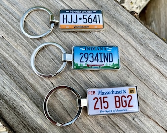 USA Number Plate Keyring, Custom Made License Plate Keyring, Perfect Valentines Day Gift For Men, Fathers Day Present, Personalized Keyring