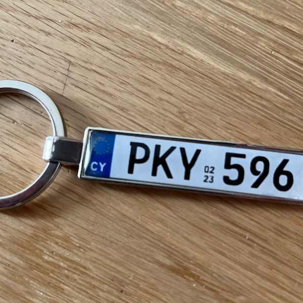 Cyprus Personalized License Plate Keychain, Custom Cyprus Keyring, Custom Car Logo Keyring, Custom Car Keyring