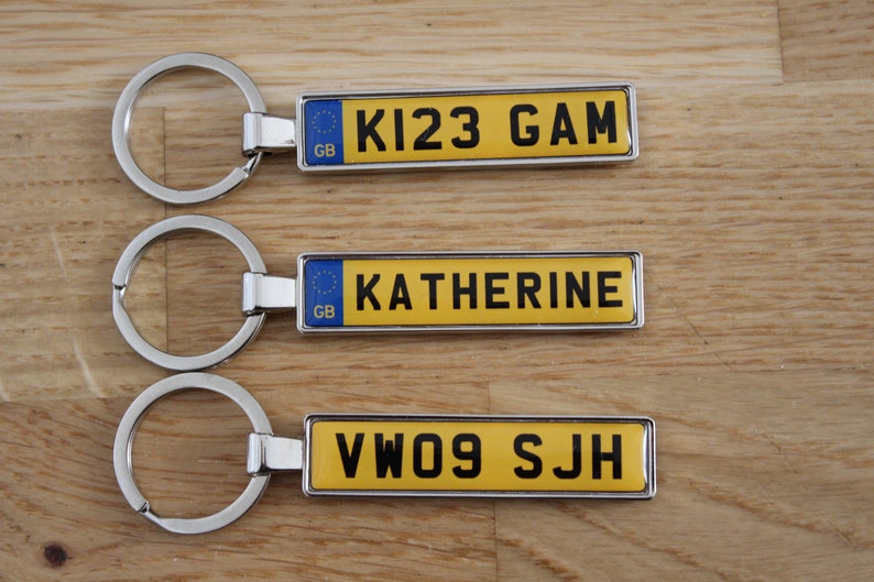 Car Number Plate Keyring Car Keychain Custom Keychain Etsy