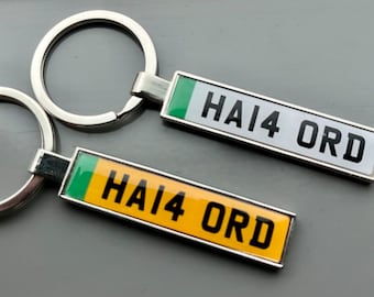 Electric Car Number Plate Keyring, UK Vehicle Registration License Plate, Britain Number Plate Keyring, EV Registration