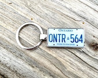 Canada License Plate Keyring, Ontario License Plate, Canadian Ontario Number Plate Keyring, Quebec Keyring, Canuck Gift Keyring