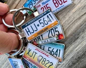 USA Number Plate Keyring, Custom Made License Plate Keyring, Perfect Valentines Day Gift For Men