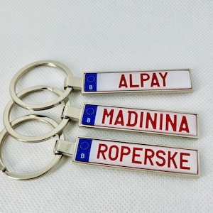 Belgium Custom Keychain License Plate Car Keychain - Belgium Custom Keyring, Car Keyring