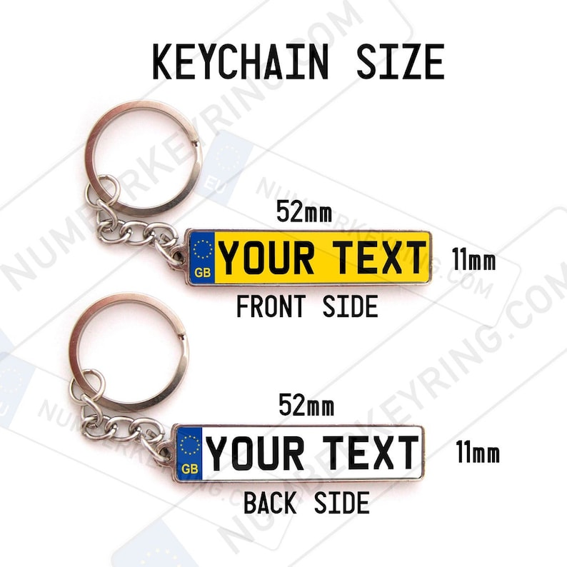 Custom England Keychain, Car Number Keyring, UK Registration Plate, Car