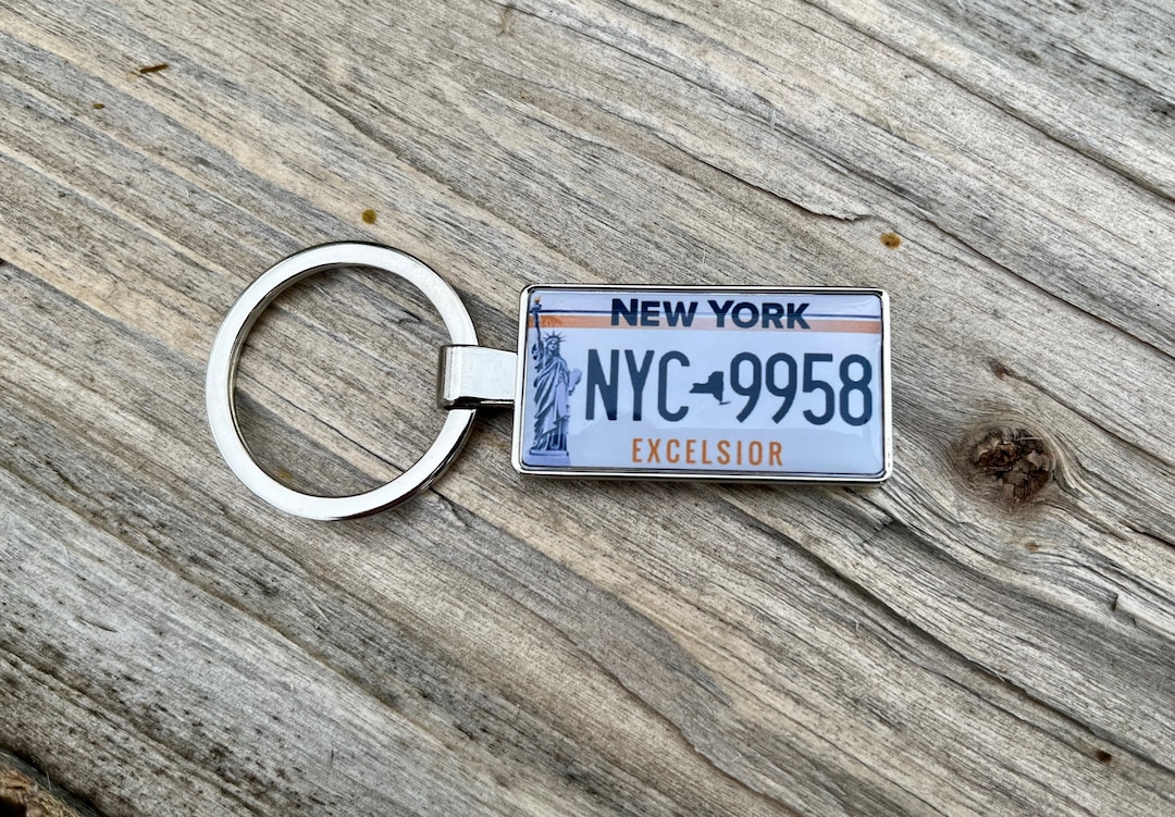 Custom New York License Plate Keychain, Brooklyn License Plate Keyring