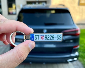 Personalized License Plate Keychain Gift License Plate Personalized Engraving Car
