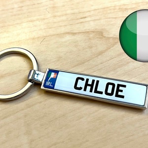 Ireland Number Plate Keyring, Car Keychain, Irish Number Plates Custom Keychain, Vehicle Registration Plate, Name Keyring, Dublin Man Gift