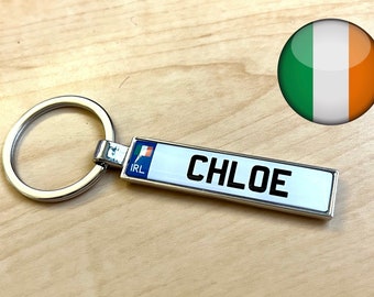 Personalized Ireland Number Plate Keychain: Custom Car Registration