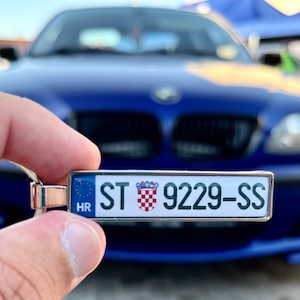 Croatia Number Plate Keyring, Car Keyring, Hrvatska Number Plate Custom Keychain, Vehicle Registration Plate, Hrvatska