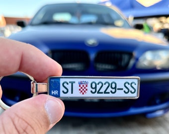 Croatia Number Plate Keyring Car Keyring Hrvatska Number Plate