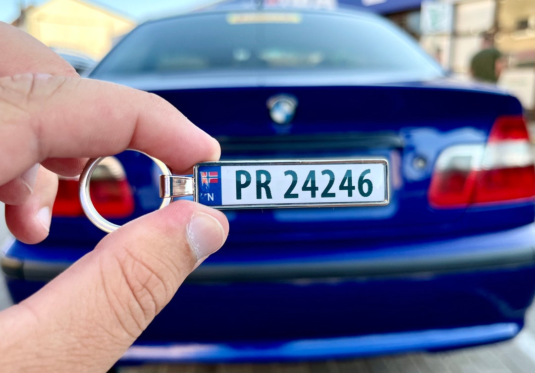 Personalized Norway Number Plate Keyring Car Accessories Custom Car