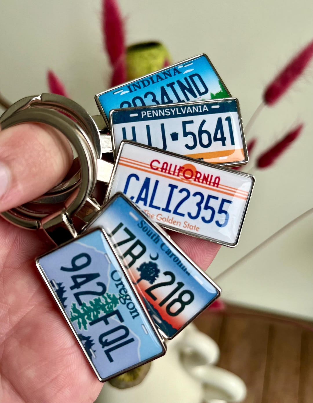 Personalised Car Number Plate Keyring - Custom Acrylic Keychain With Split Ring