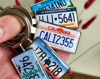 Custom License Plate Keychain - Personalized Mini Number Plate Keyring - Unique Car Accessories Gift - Custom Name Keyring for Him or Her