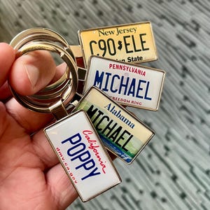 Car USA License Plate Keychain Custom Car Keychain License Plate Keychain Personalized Keyring Number Plate Car Accessory Car Plate Keyring