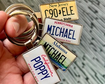 Car USA License Plate Keychain Custom Car Keychain License Plate Keychain Personalized Keyring Number Plate Car Accessory Car Plate Keyring