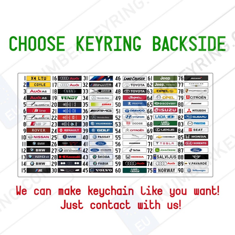 Personalised UK Number Plate Keyring, Custom UK License Plate Keyring