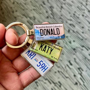 Personalized BC License Plate Keychain: British Columbia Souvenir