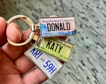 Personalized BC License Plate Keychain: British Columbia Souvenir