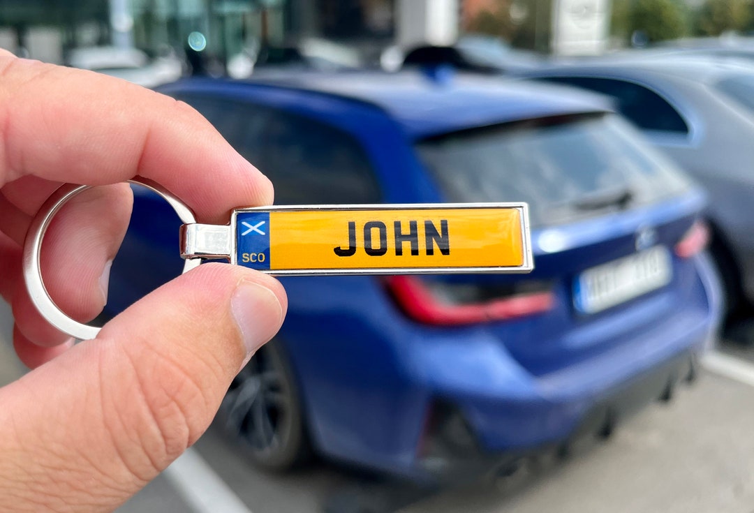 Personalised Plate Keychain, Car Number Plate Keyring, Name Keychain
