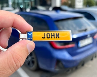 Personalised Plate Keychain, Car Number Plate Keyring, Name Keychain, Custom Text Keyring, Car keychain, Reg Plate